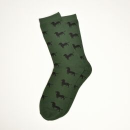 Krawattendackel Unisex Socken grn, Dackel schwarz