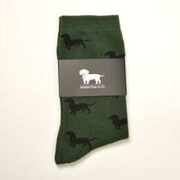 Krawattendackel Unisex Socken grn, Dackel schwarz