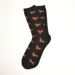 Krawattendackel Unisex Socken schwarz, Dackel braun 36-40