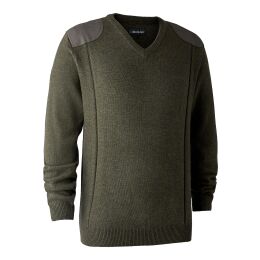 Deerhunter Herren Pullover Sheffield Knit V-Neck Gr&uuml;n Melange XXL