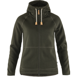 Fj&auml;llr&auml;ven Damen Hoodie &Ouml;vik Fleece Deep Forest L