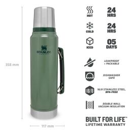 Stanley Thermoskanne Hammertone Green 1,0 L