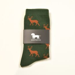 Krawattendackel Unisex Socken grün, Hirsch braun