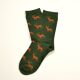 Krawattendackel Unisex Socken grün, Hirsch braun 41-46