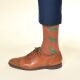 Krawattendackel Herren Socken braun, Hirsch grün, Größe 41-46