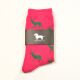 Krawattendackel Damen Socken pink, Hirsch grün, Größe 36-40