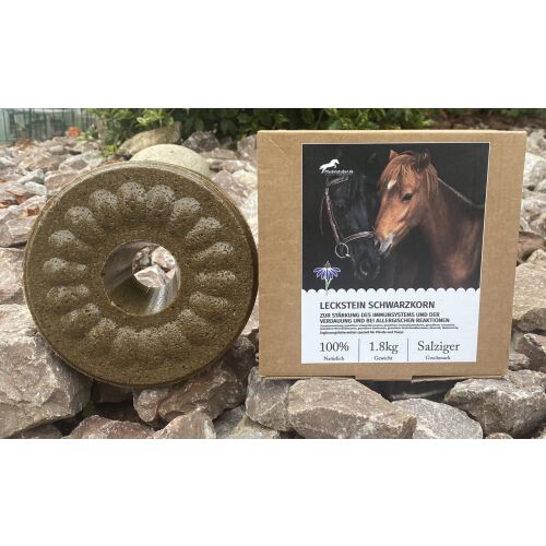 Wildlutscher Leckstein für Pferde und Ponys Schwarzkorn - Immunsystem & Verdauung 1,8 kg