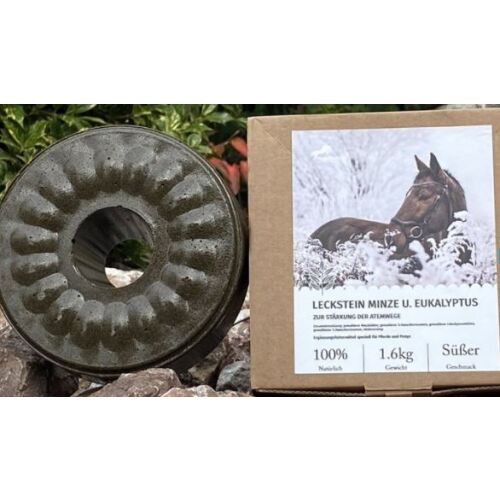 Wildlutscher Leckstein für Pferde und Ponys Minze und Eukalyptus - Atemwege 1,6 kg