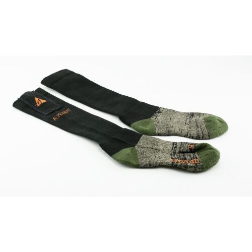 Alpenheat Beheizte Wollsocken Schwarz/Grün