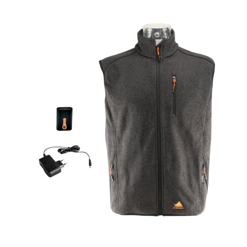 Alpenheat Beheizte Fleece Weste Grau Melange M