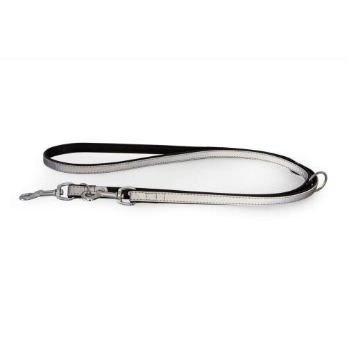 Das Lederband Hundeführleine Oslo Silver reflective B 22 mm / L 200 cm