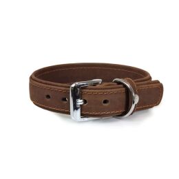 Das Lederband Hundehalsband Boston Mocca B 16 mm / L 35 cm