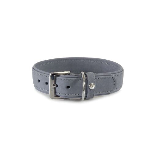 Das Lederband Hundehalsband Boston Granite B 16 mm / L 35 cm
