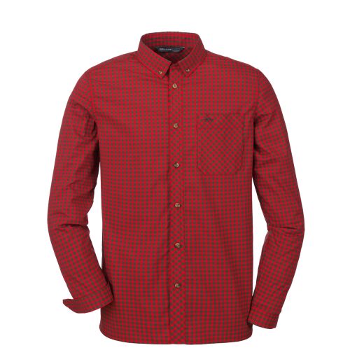 Blaser Herren Hemd Stretch Serge Braun/Rot Kariert L