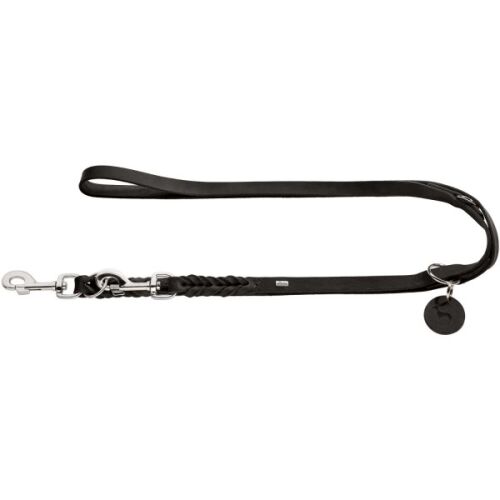 Hunter Verstellbare Führleine Solid Education Schwarz L 250 cm; B 1,3 cm