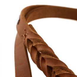 Hunter Verstellbare F&uuml;hrleine Solid Education Cognac L 250 cm; B 1,8 cm