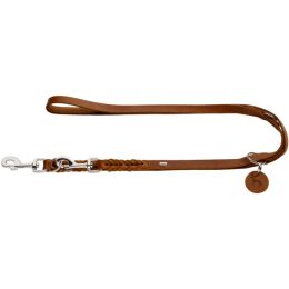 Hunter Verstellbare F&uuml;hrleine Solid Education Cognac L 250 cm; B 1,8 cm