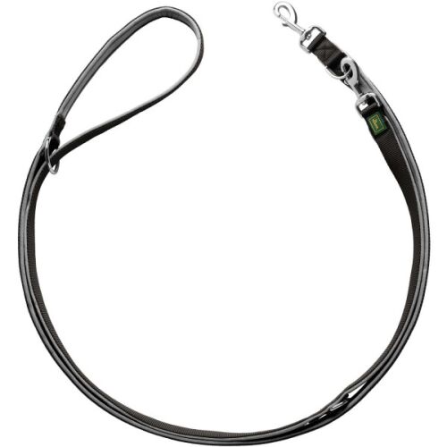 Hunter Verstellbare Führleine Neopren Schwarz/Grau L 200 cm; B 2,0 cm