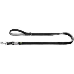 Hunter Verstellbare F&uuml;hrleine Neopren Schwarz/Grau L 200 cm; B 2,0 cm