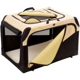 Hunter Faltbare Hundebox Beige/Schwarz S