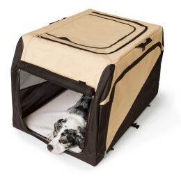 Hunter Faltbare Hundebox Beige/Schwarz S