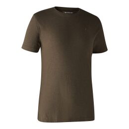 Deerhunter Herren T-Shirt Basic O-Neck 2-Pack Brown Leaf Melange
