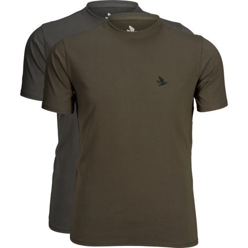 Seeland Herren T-Shirt Outdoor 2er-Pack Raven/Pine Green