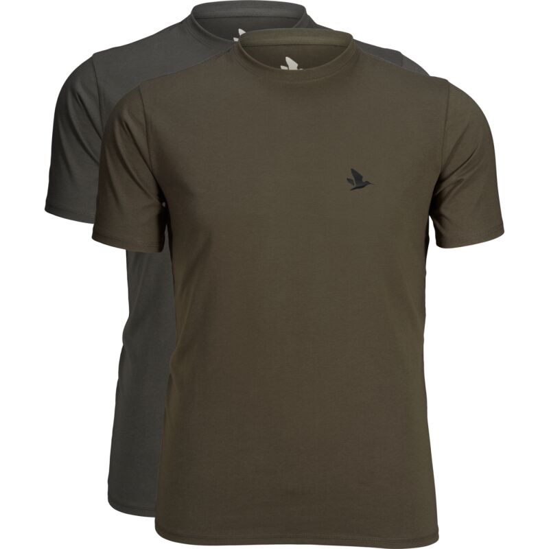 Seeland Herren T-Shirt Outdoor 2er-Pack Raven/Pine Green 4XL