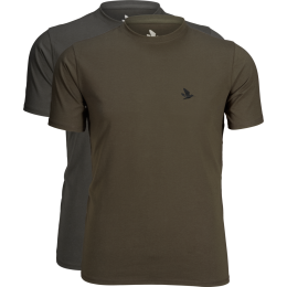 Seeland Herren T-Shirt Outdoor 2er-Pack Raven/Pine Green 4XL