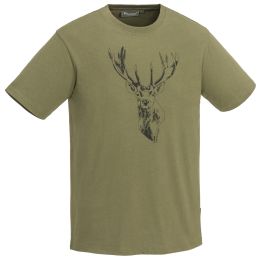Pinewood Herren T-Shirt Red Deer Oliv