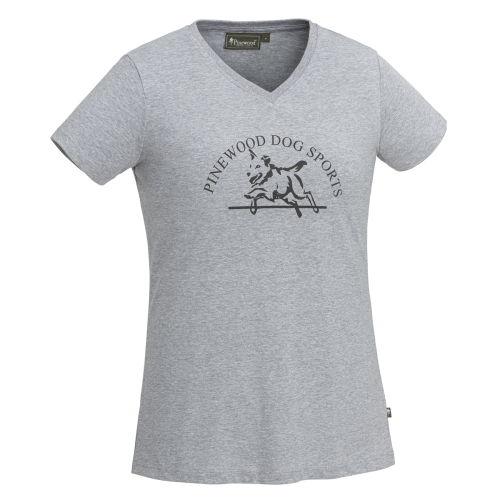 Pinewood Damen T-Shirt Dog Sport Hellgrau
