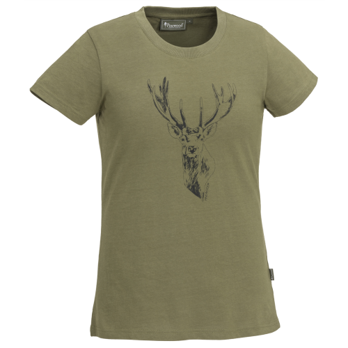 Pinewood Damen T-Shirt Red Deer Oliv
