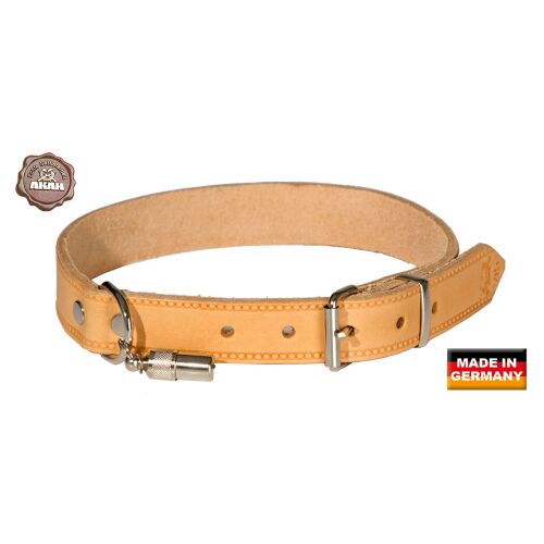 AKAH Halsband genietet aus Fahlleder 45 cm