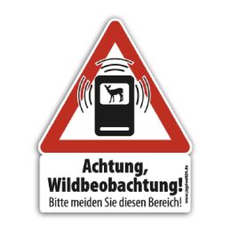 Warnschild "Achtung Wildbeobachtung" Groß