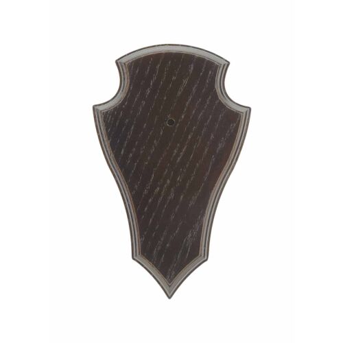 Trophäenbrett dunkel, spitz mit Ausfräsung 19x12 cm