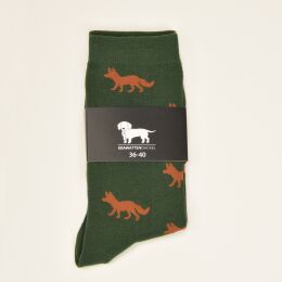 Krawattendackel Unisex Socken grün, Fuchs braun