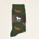 Krawattendackel Unisex Socken grün, Fuchs braun Größe 36 - 40