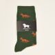 Krawattendackel Unisex Socken grün, Fuchs braun Größe 41 - 46