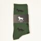 Krawattendackel Unisex Socken grün, Fuchs schwarz Größe 36 - 40