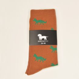 Krawattendackel Unisex Socken braun, Fuchs grün