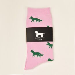 Krawattendackel Unisex Socken rosa, Fuchs grün