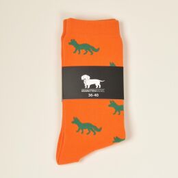 Krawattendackel Unisex Socken orange, Fuchs grün