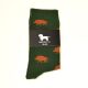 Krawattendackel Unisex Socken grün, Wildschwein braun Größe 41 - 46
