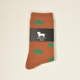 Krawattendackel Unisex Socken braun, Wildschwein grün