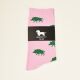 Krawattendackel Unisex Socken rosa, Wildschwein grün