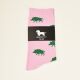 Krawattendackel Unisex Socken rosa, Wildschwein grün Größe 36 - 40
