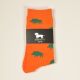 Krawattendackel Unisex Socken orange, Wildschwein grün Größe 36 - 40