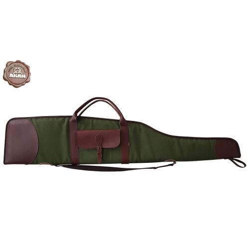 AKAH Futteral Canvas-Leder Grün-Braun