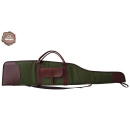 AKAH Futteral Canvas-Leder Gr&uuml;n-Braun