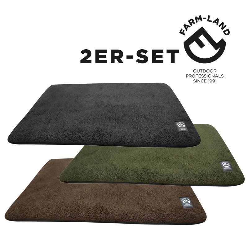 Farm-Land Hundedecke Faserpelz Pro Thermo 2er-Set 100x70cm Grn Schwarz